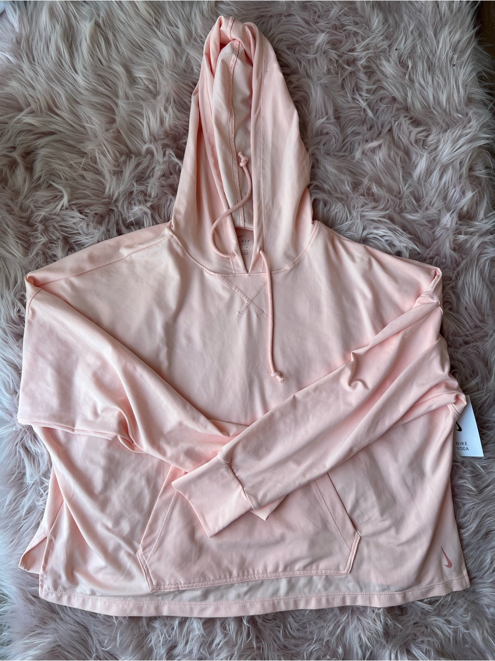 Nike Light Pink Women's Hoodie Sweatshirt - Soft Pullover XL